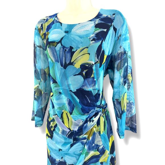 Kate & Lily Floral Print Mesh Dress Size 16W 1X Plus Summer Special Occasion - Picture 2 of 7